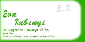 eva kubinyi business card